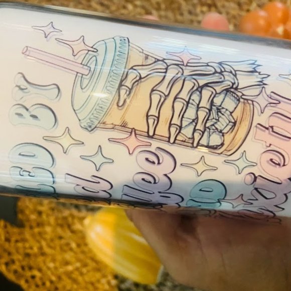 Iced Coffee And Anxiety Glass Cup - Picture 2 of 2